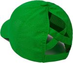 Womens Criss Cross Ponytail Baseball Cap Adjustable High Messy Bun Ponycap Quick Drying Hat - Image 2