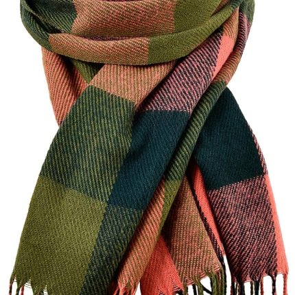 Scarf for Women - Women's Fall Winter Scarfs, Classical Scottish Checked Long Shawl Wrap Scarf, Warm Scarves for Women